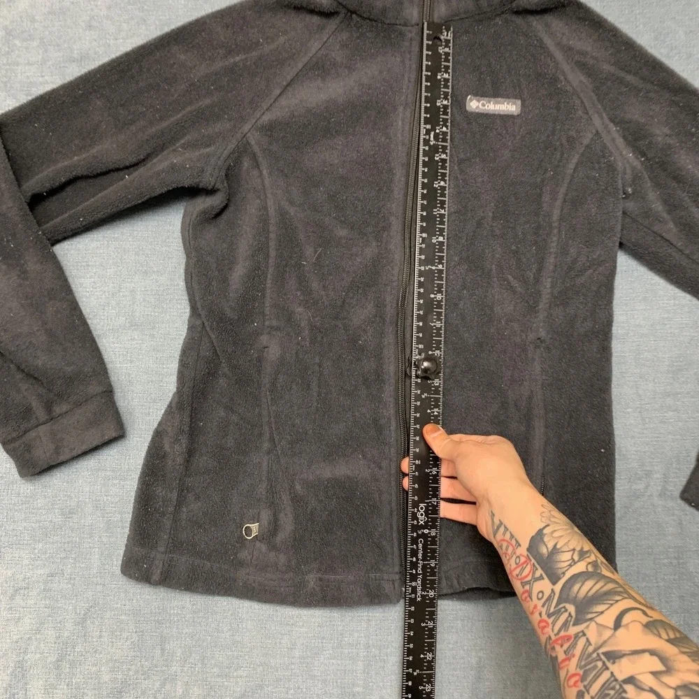 Columbia Sportswear Company Fleece Jacket Girls Large Black Full Zip Mock Neck